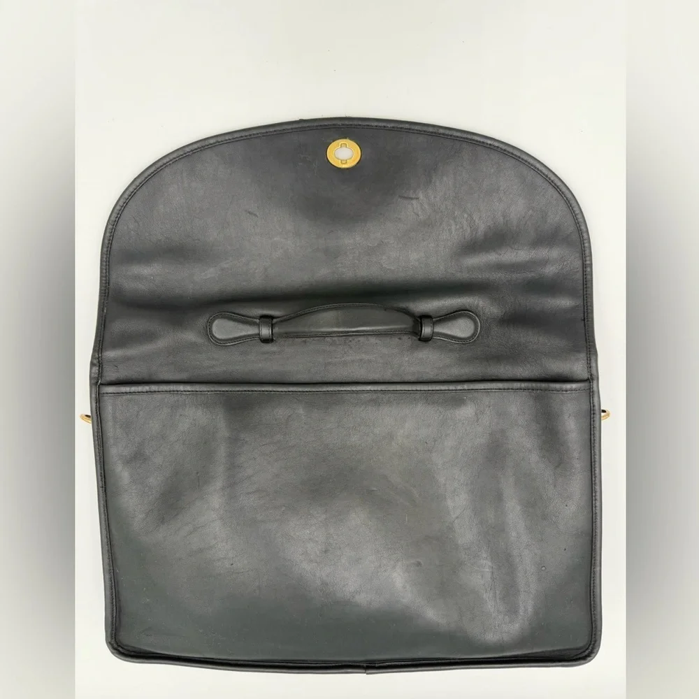 Coach Lexington Briefcase 5265 Black Glove-Tanned Leather USA 1992 Vintage